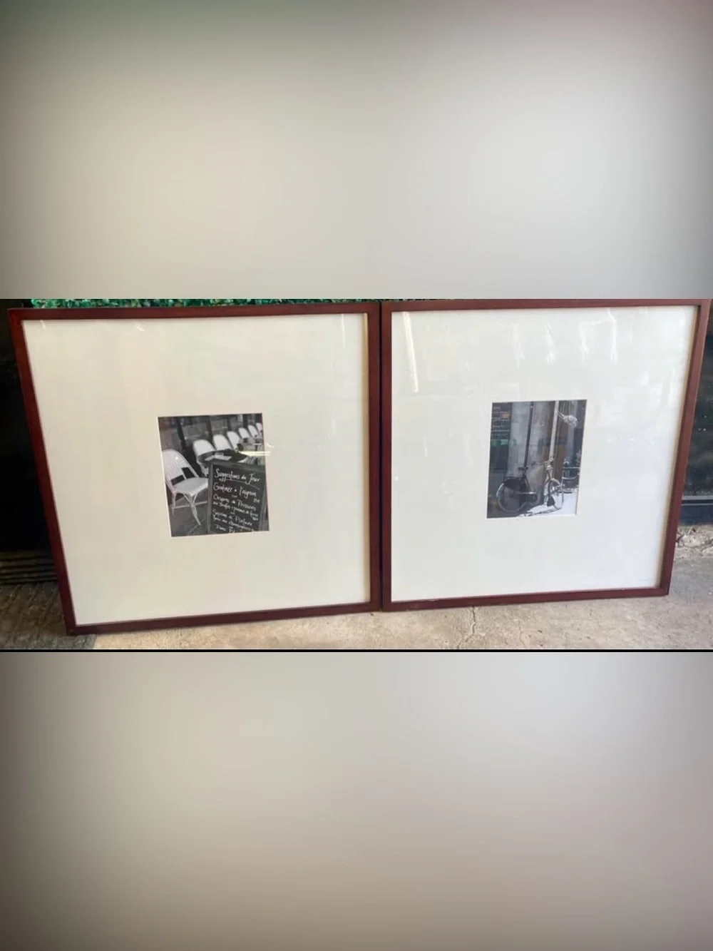 ✨ Pottery Barn Framed Art Set of 2 Black & White European Street Photography ✨